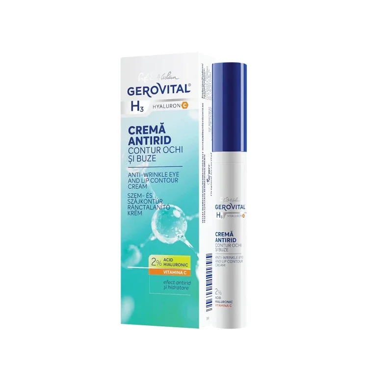 GEROVITAL HYALURON ANTI WRINKLE EYE AND LIP CONTOUR Cream 15ML - Image 2
